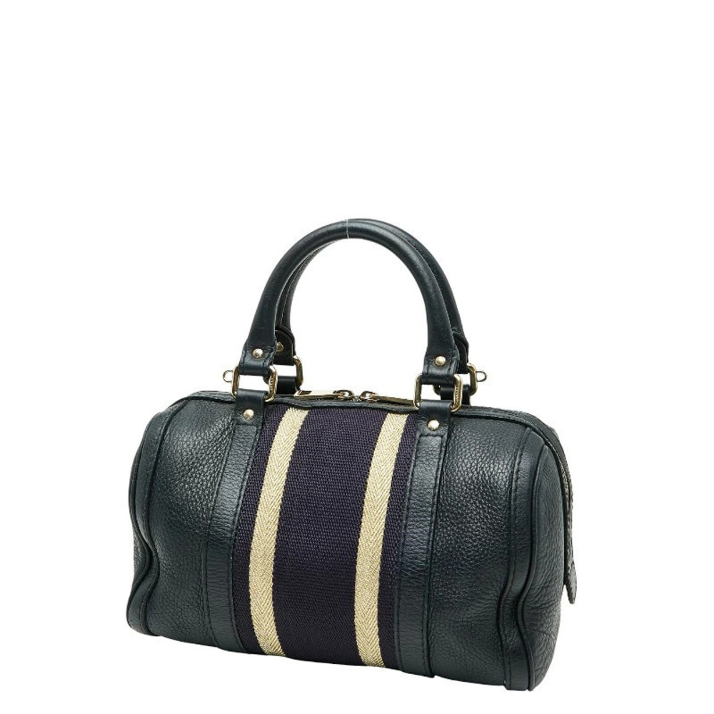Gucci Multicolor Canvas Bag Leather GG Shoulder Black Boston Black